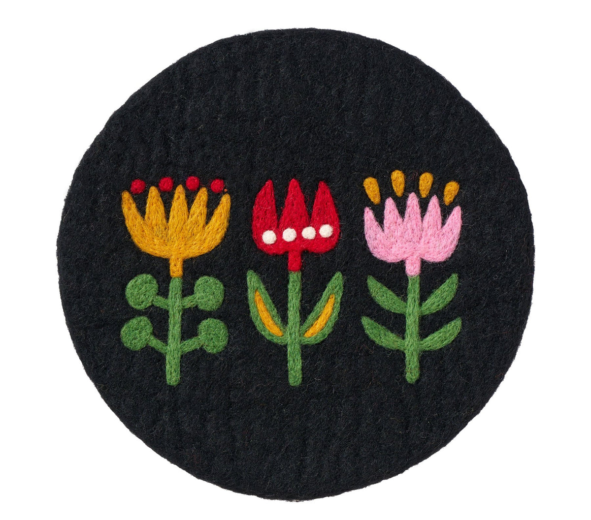 Tulip felted pot mat