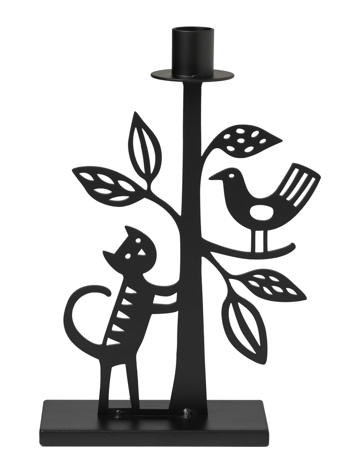 Cat and tree candleholder
