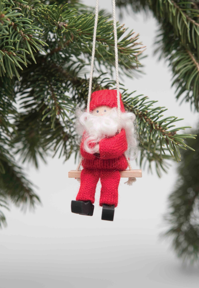 tomte boy on swing ornament
