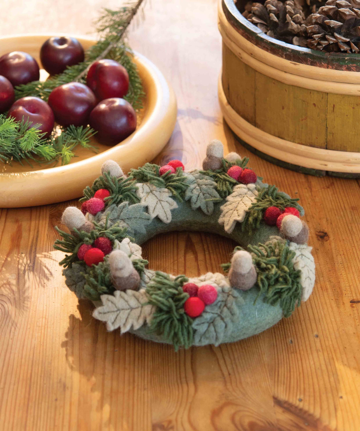 Felt Christmas Wreath with Berries