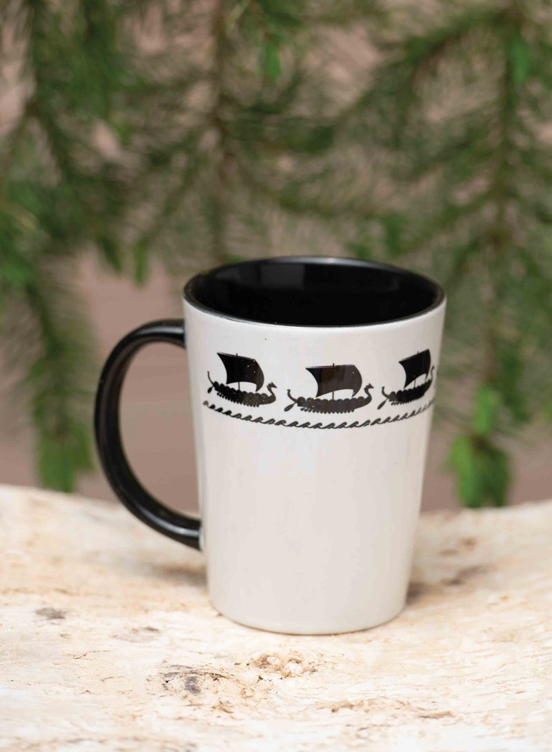 retro mug viking ship