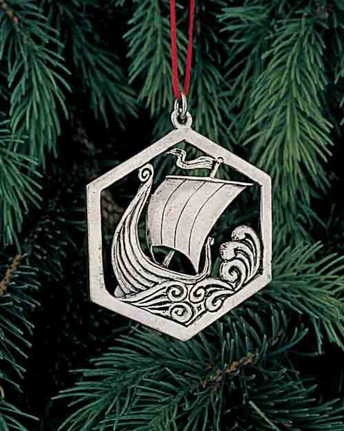 Nor pewter orn-viking ship hex
