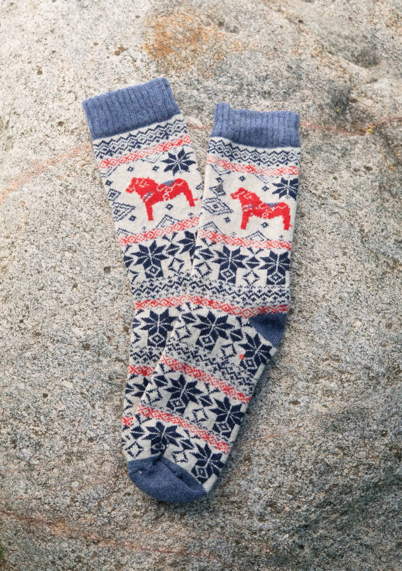 viking knits red dala socks