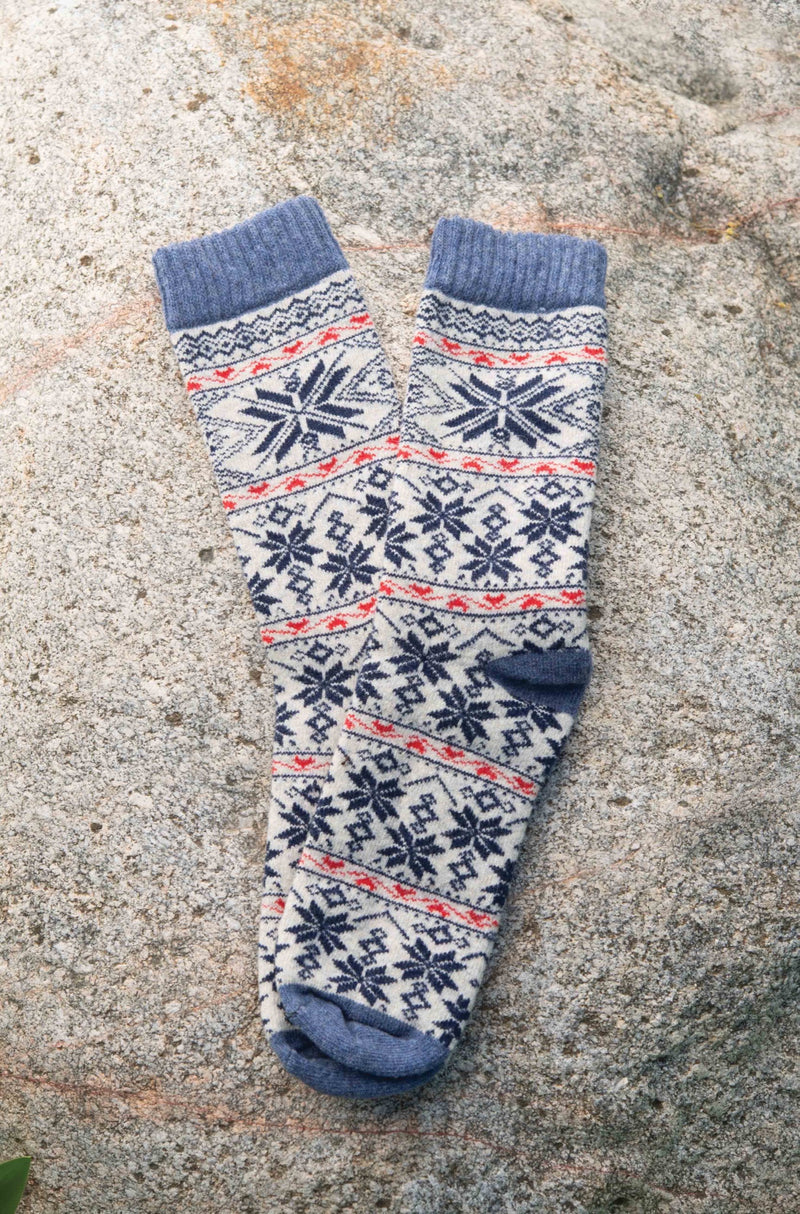 Ivory Star viking knit socks
