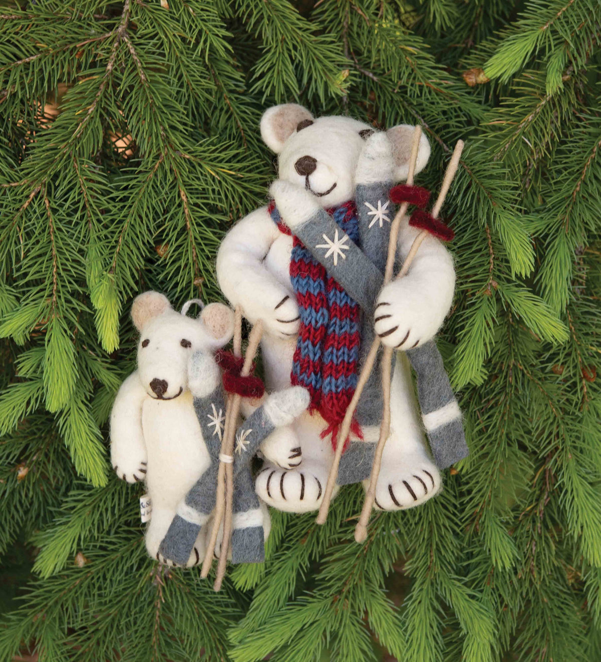 Felt Polar Bear on Skis