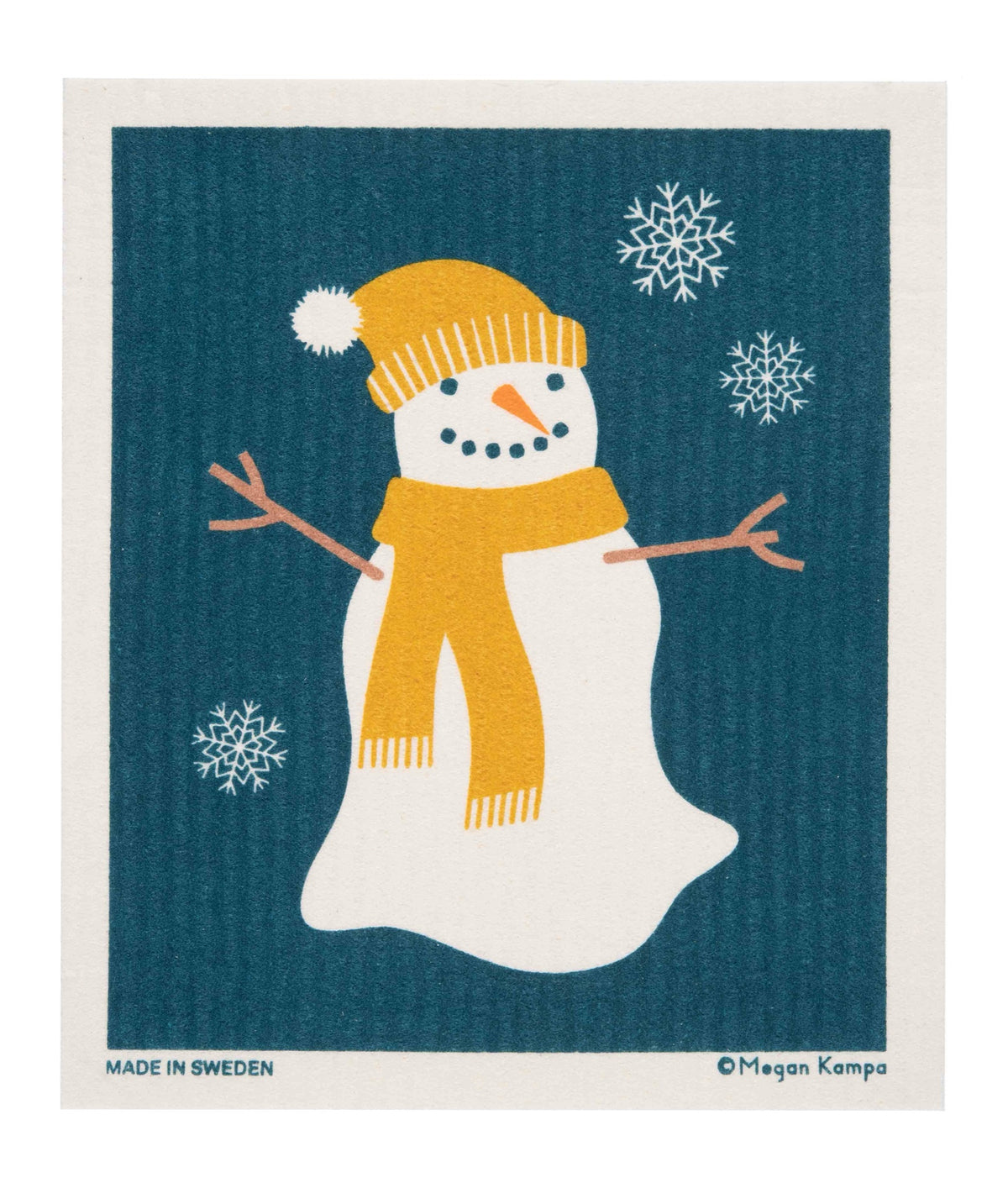 Swedish Dishcloth - Happy Snowman