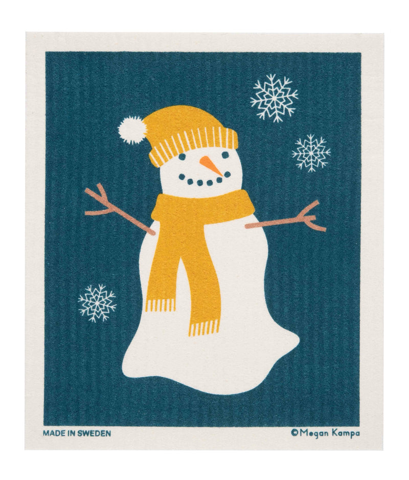 Swedish Dishcloth - Happy Snowman